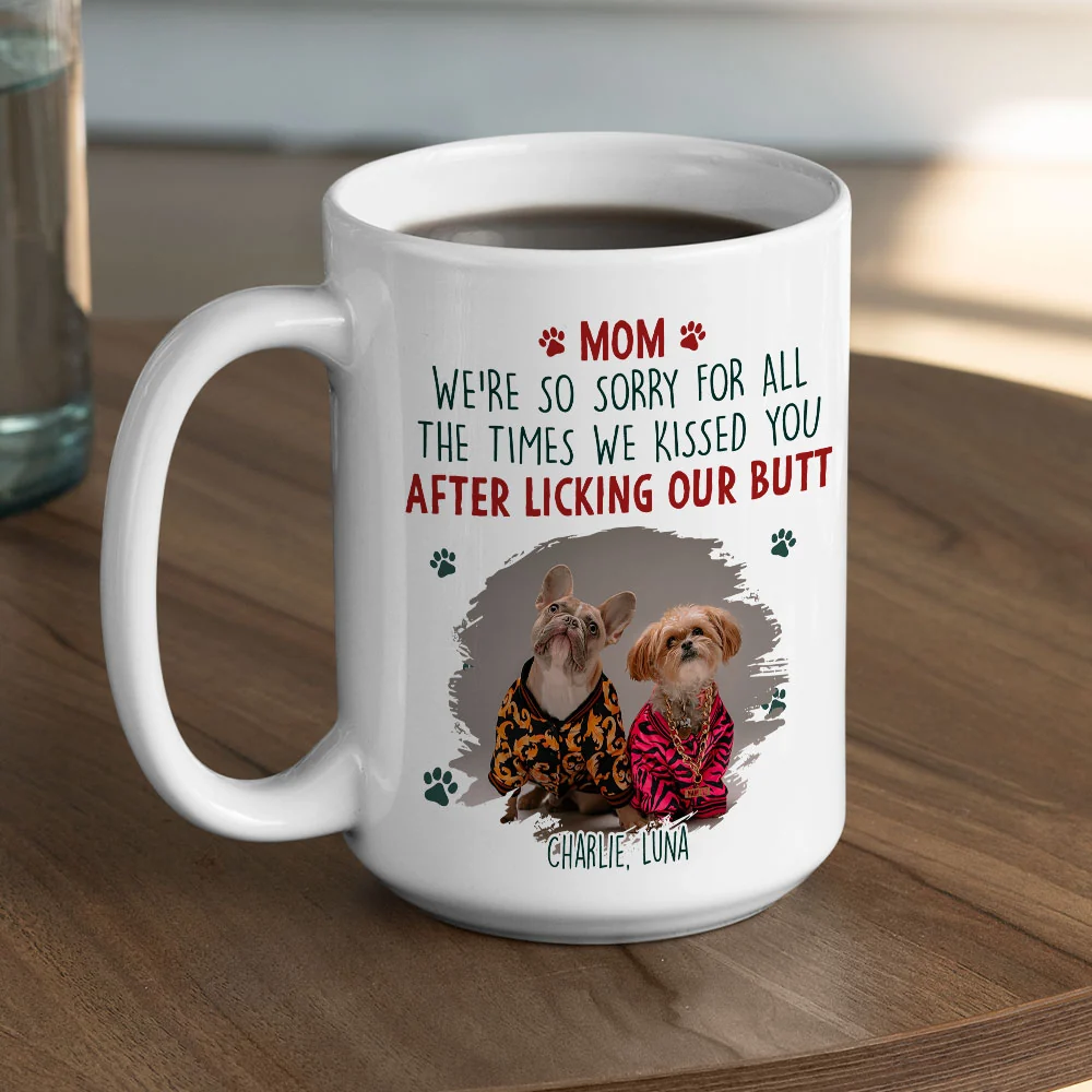Sorry Mom Dad Cartoon Photo - Personalized Custom Coffee Mug - Image 4