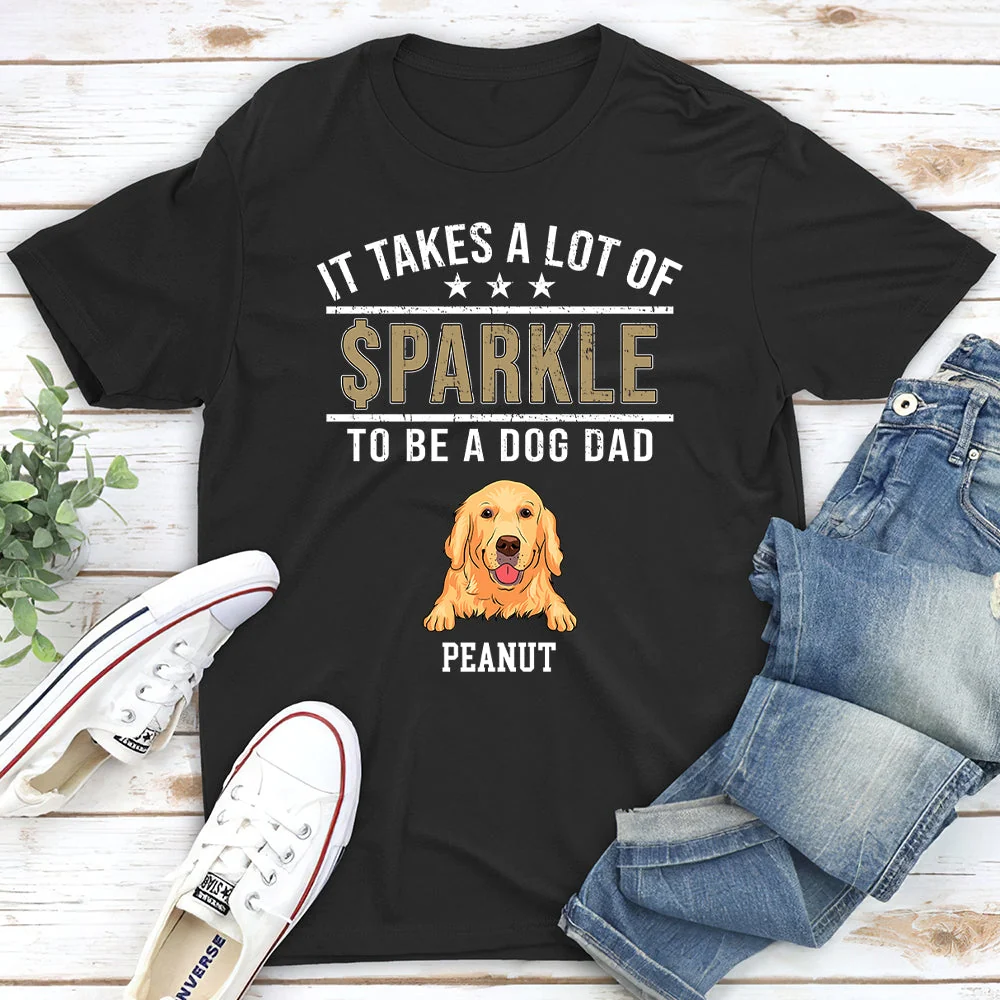 Sparkle Dog Dad - Personalized Custom Unisex T-shirt