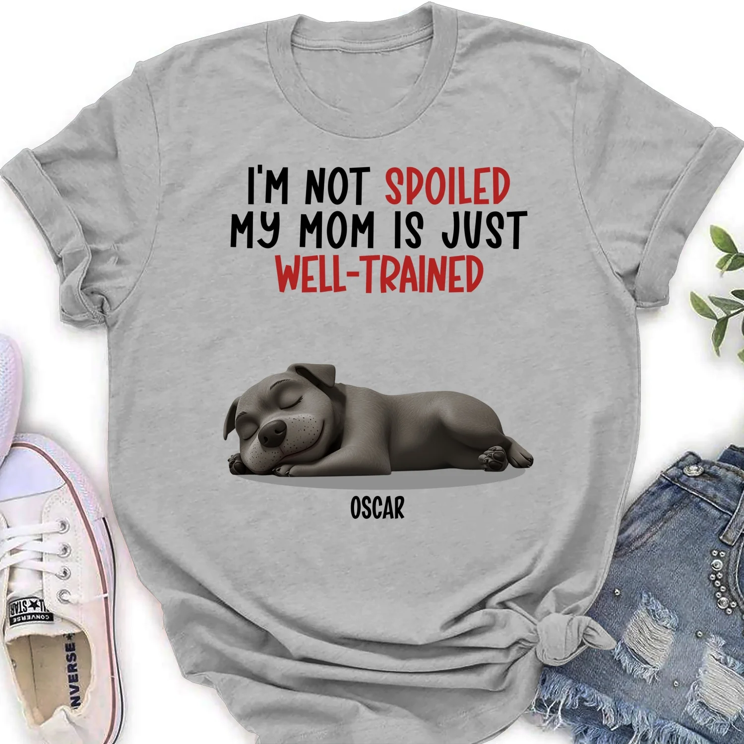 Spoiled Dog And Well Trained Dad Mom Cartoon - Personalized Custom Women's T-Shirt - Image 6