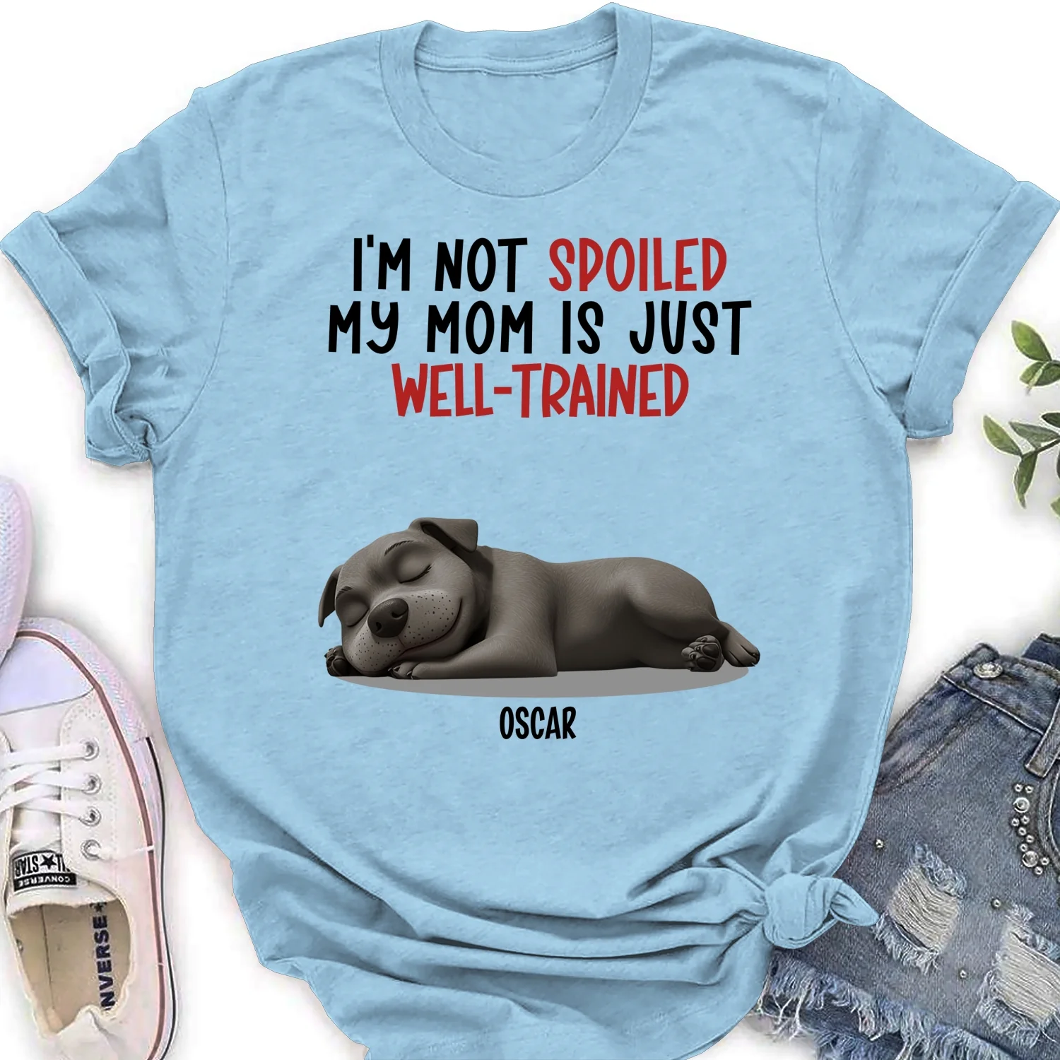 Spoiled Dog And Well Trained Dad Mom Cartoon - Personalized Custom Women's T-Shirt - Image 8
