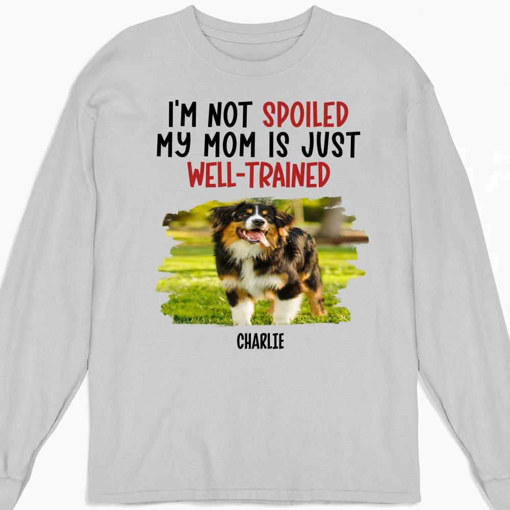 Spoiled Dog And Well Trained Dad Mom Cartoon Photo - Personalized Custom Long Sleeve T-Shirt - Image 5