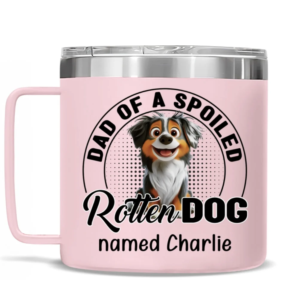 Spoiled Rotten Dog Chibi Cartoon - Personalized Custom 14oz Stainless Steel Tumbler With Handle - Image 9