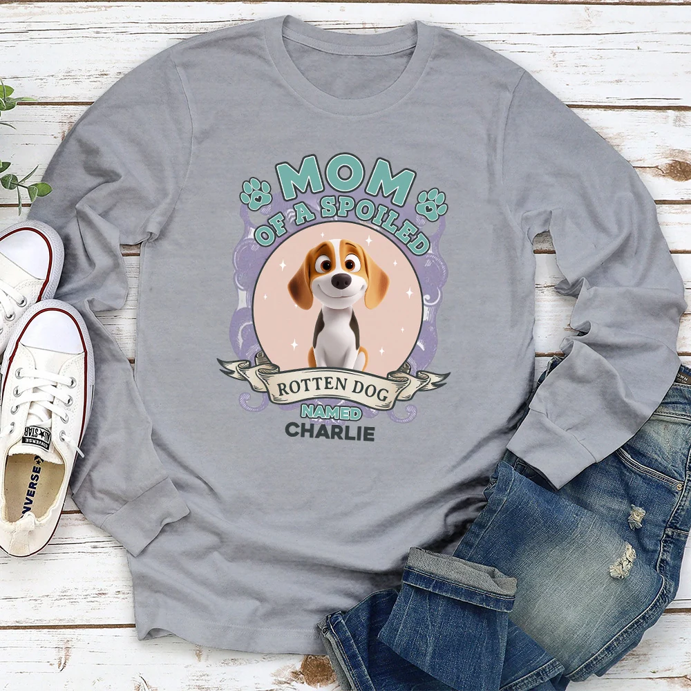 Spoiled Rotten Dog Funny - Personalized Custom Long Sleeve T-shirt - Image 2
