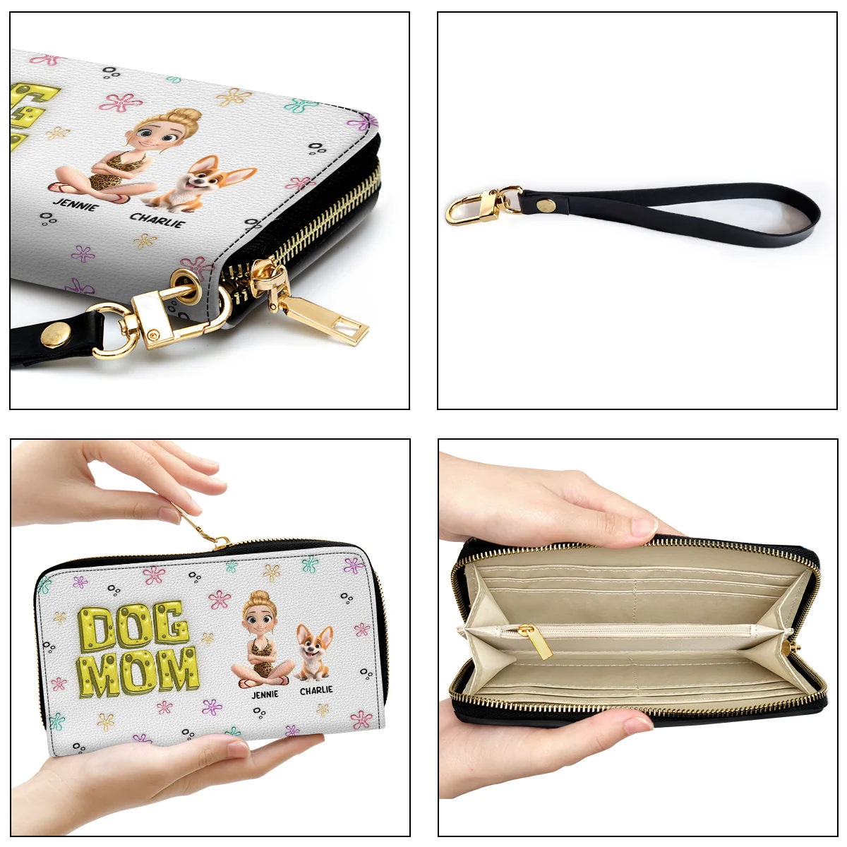 Sponge Dog Mom Version 2 - Personalized Custom Leather Wallet - Image 4