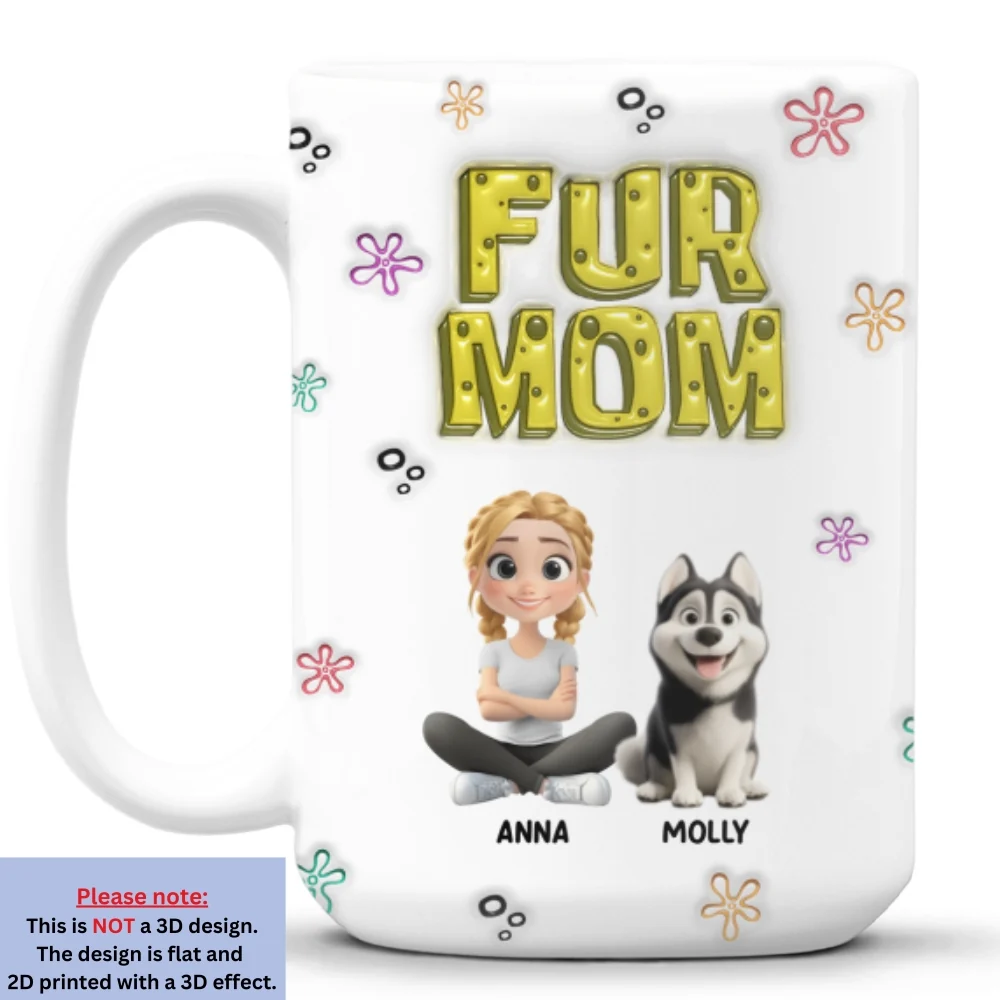 Sponge Fur Mom - Personalized Custom 3D Inflated Effect Mug - Image 11