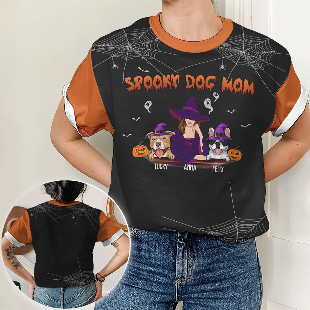 Spooky Dog Mom - Personalized Custom All-over-print T-shirt - Image 3