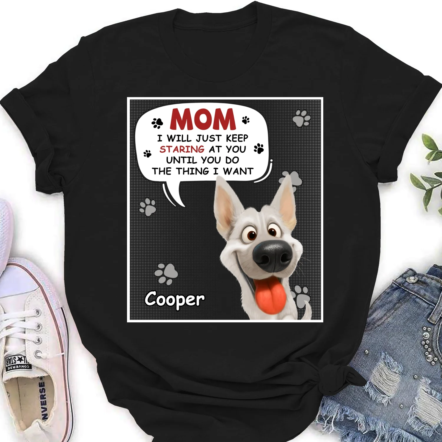 Staring At You Cartoon - Personalized Custom Women's T-shirt