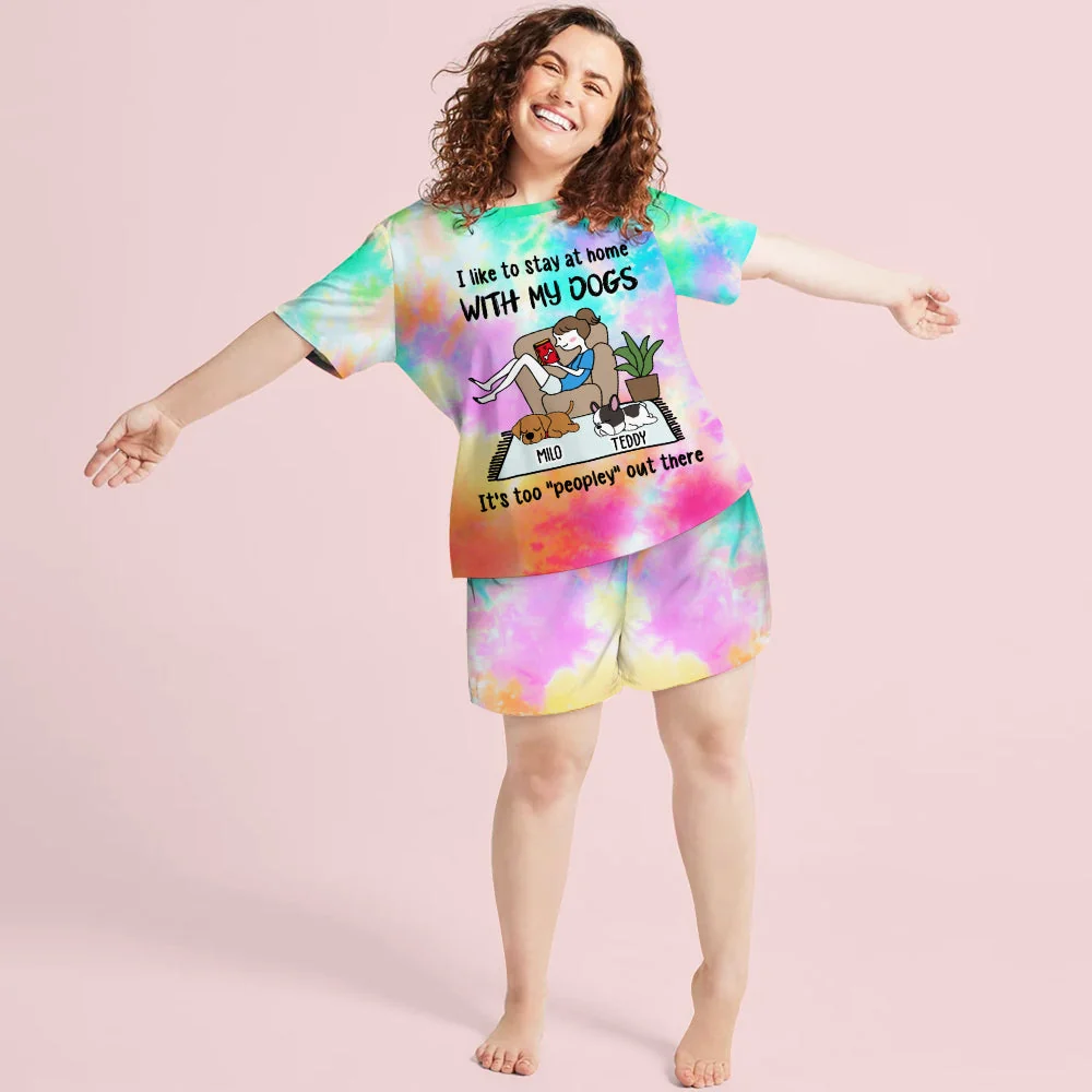 Stay At Home - Personalized Custom Short Pajama Set - Image 3