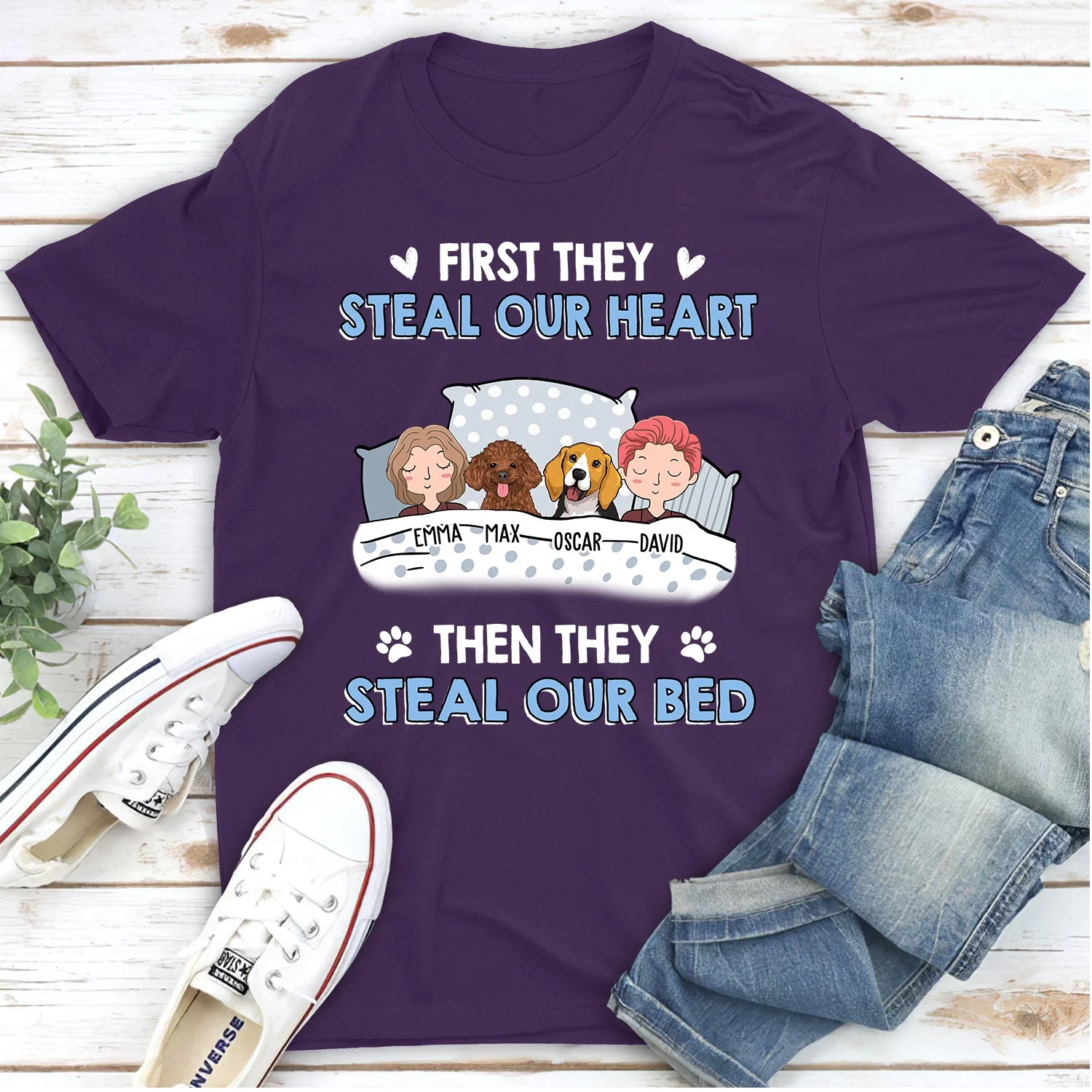Steal Our Heart - Personalized Custom Unisex T-shirt - Image 3
