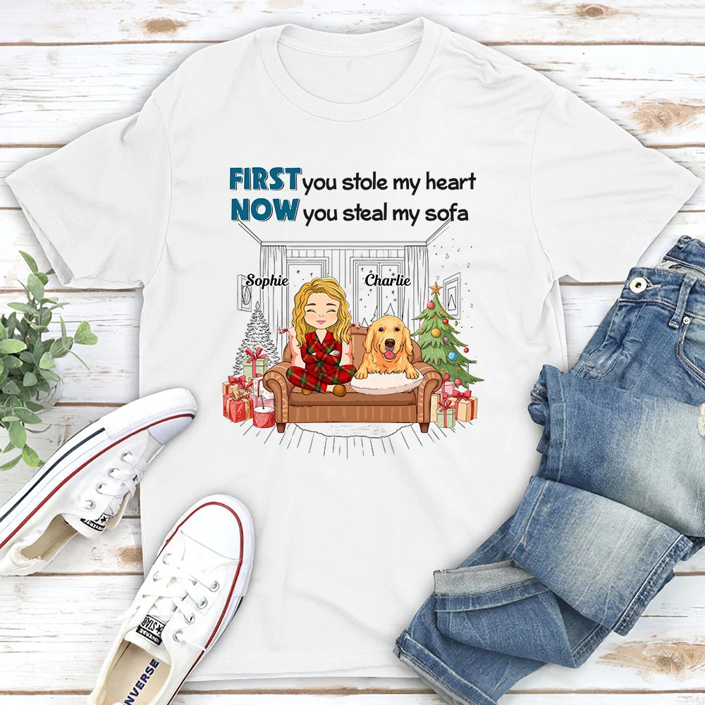Stealing My Sofa - Personalized Custom Unisex T-shirt - Image 2