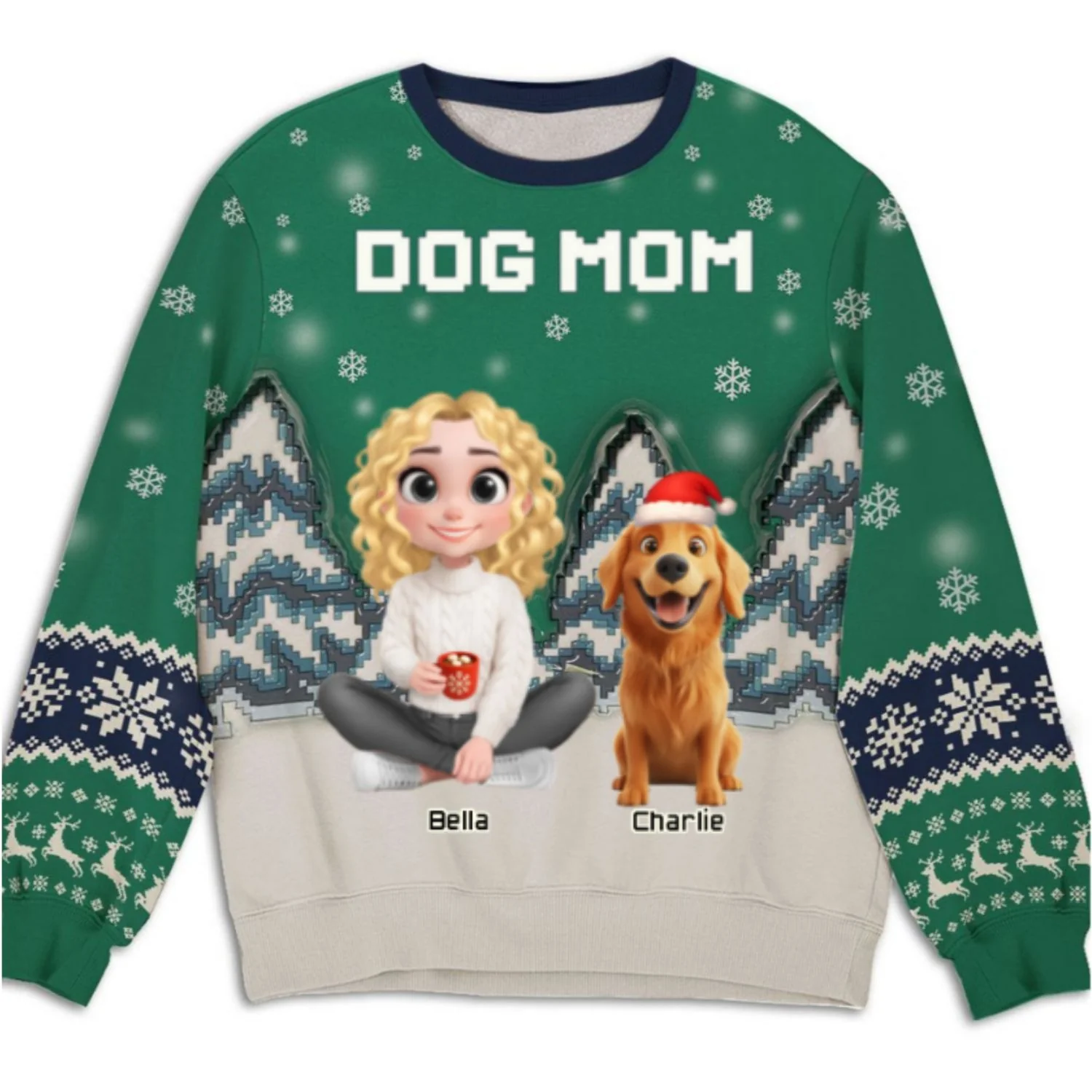 Stop Here With Us Santa Ver 2 - Personalized Custom All-Over-Print Sweatshirt - Image 6