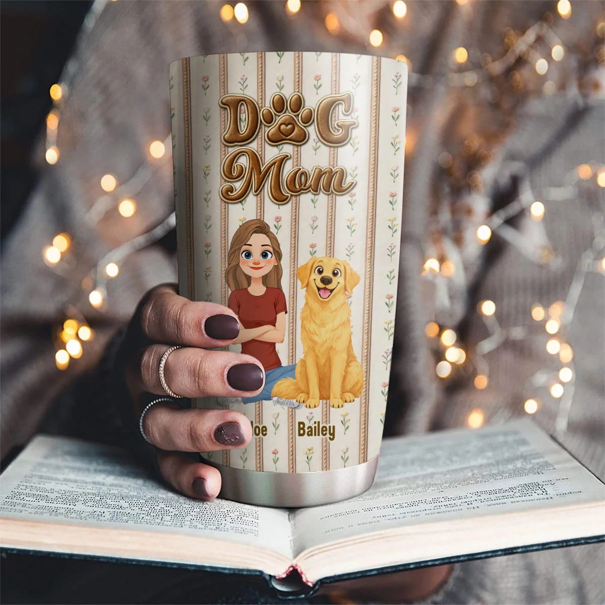 Storybook Dog Mom - Personalized Custom Tumbler - Image 2