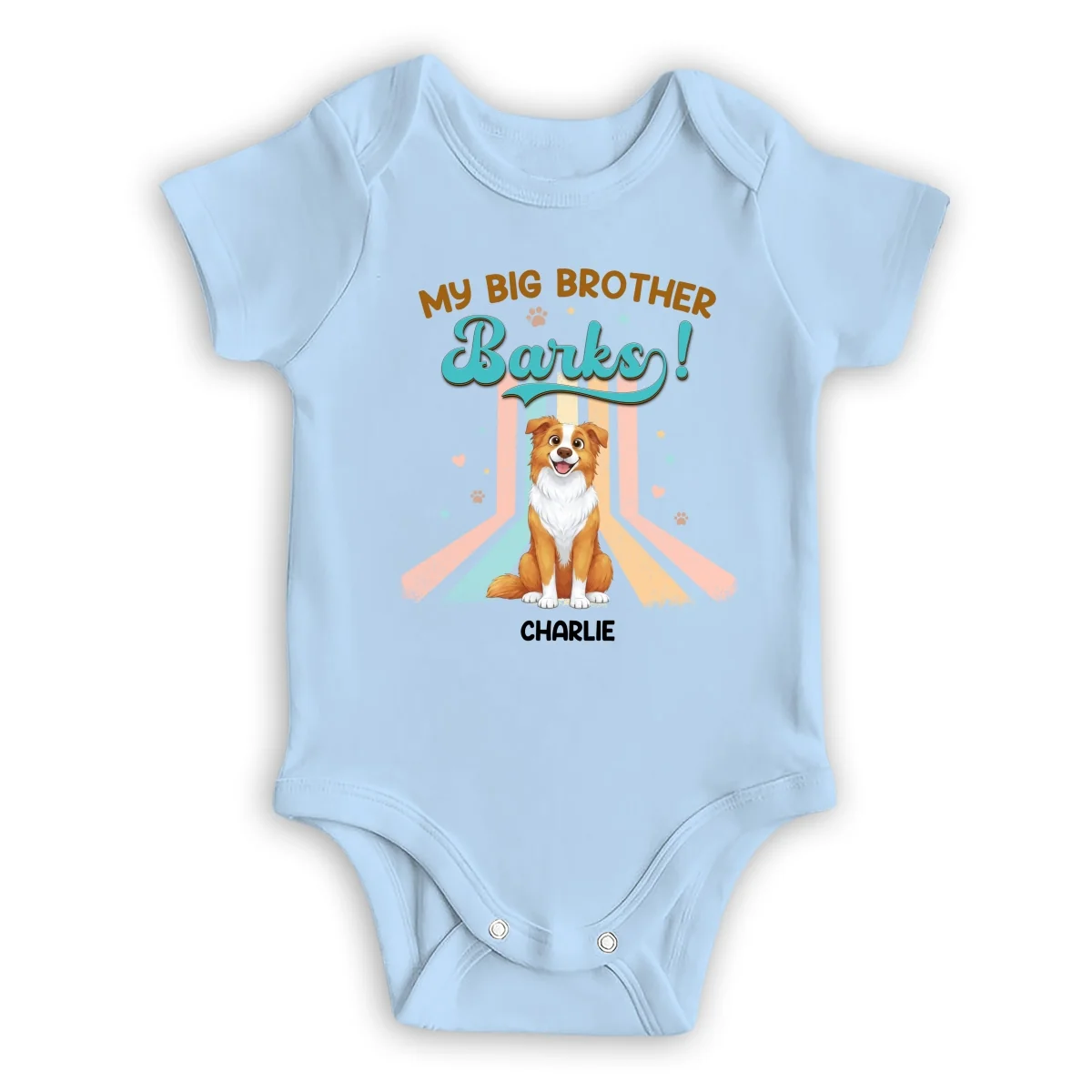 Storybook Funny Dog And Baby - Personalized Custom Baby Onesie - Image 8
