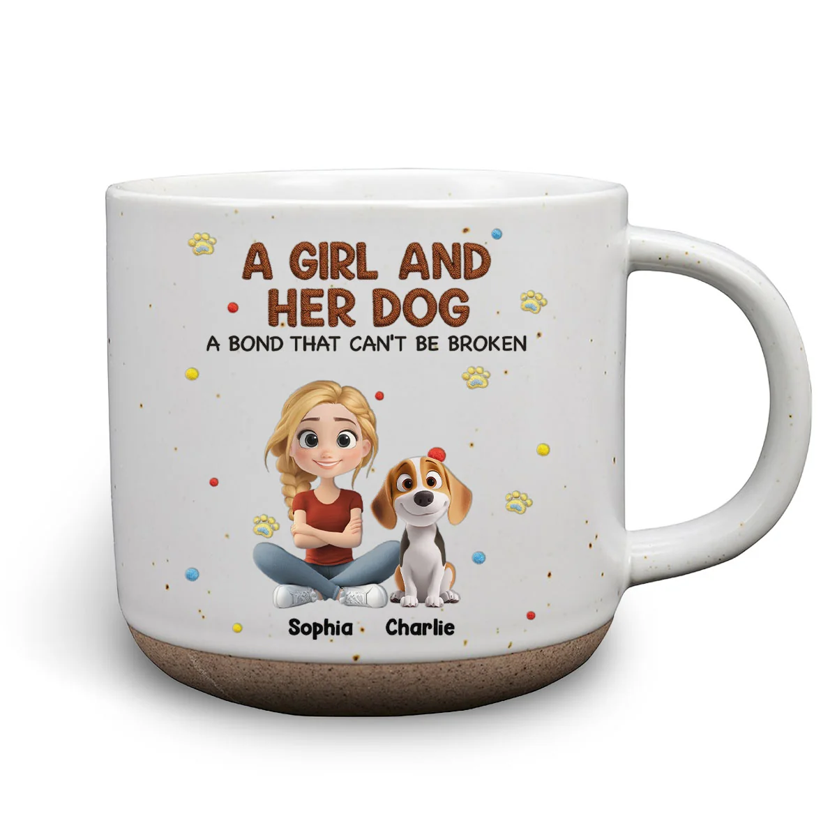 Stuffy Girl And Her Lovely Dogs - Personalized Custom Pottery Mug