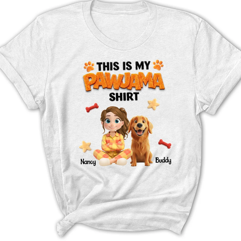 Stuffy Pajama Girl And Dog - Personalized Custom Women's T-shirt