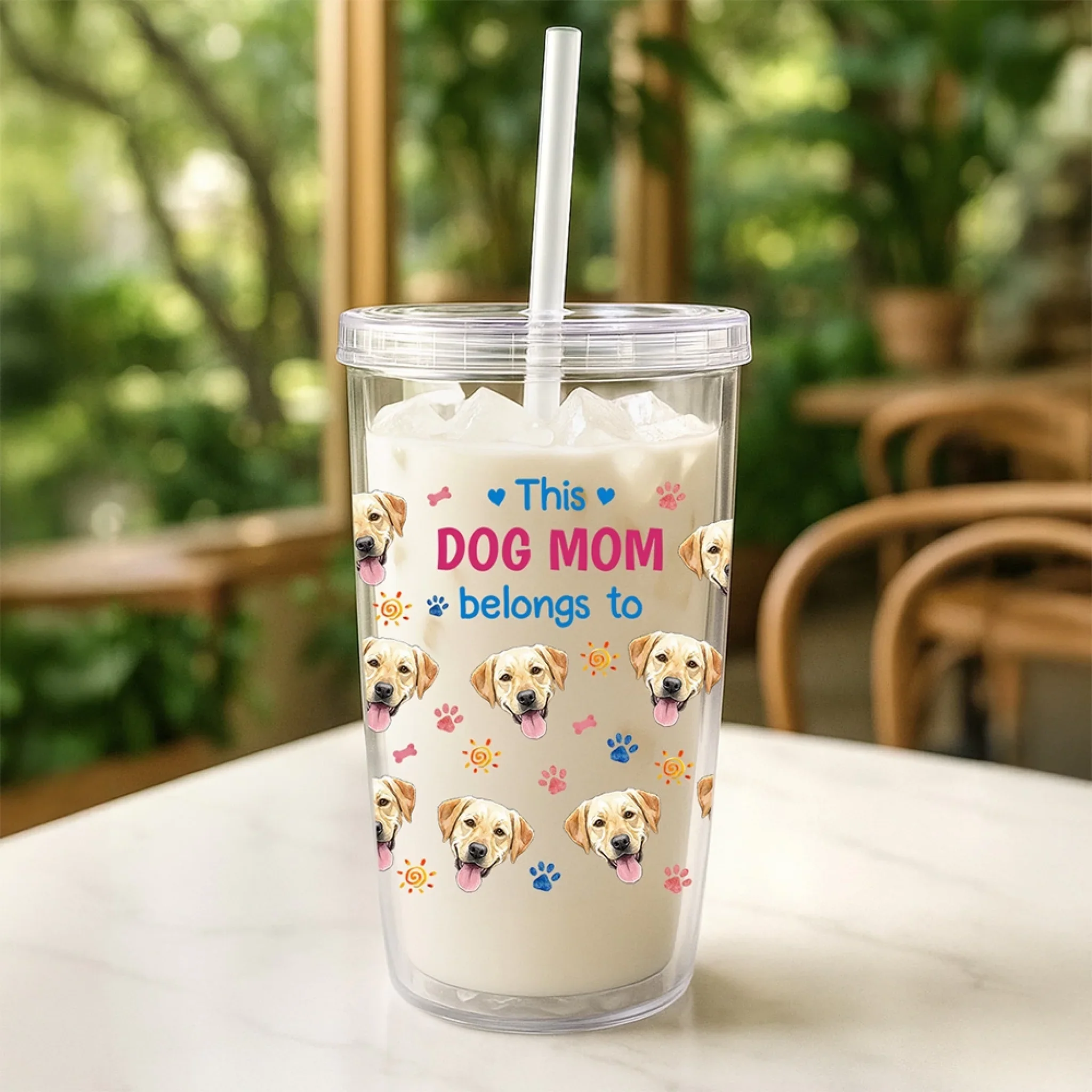 Summer Belongs To My Dogs - Personalized Custom 14oz Plastic Tumbler - Image 3