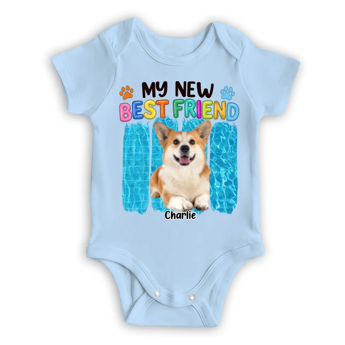 Summer Dog Best Friend Photo - Personalized Custom Baby Onesie - Image 6