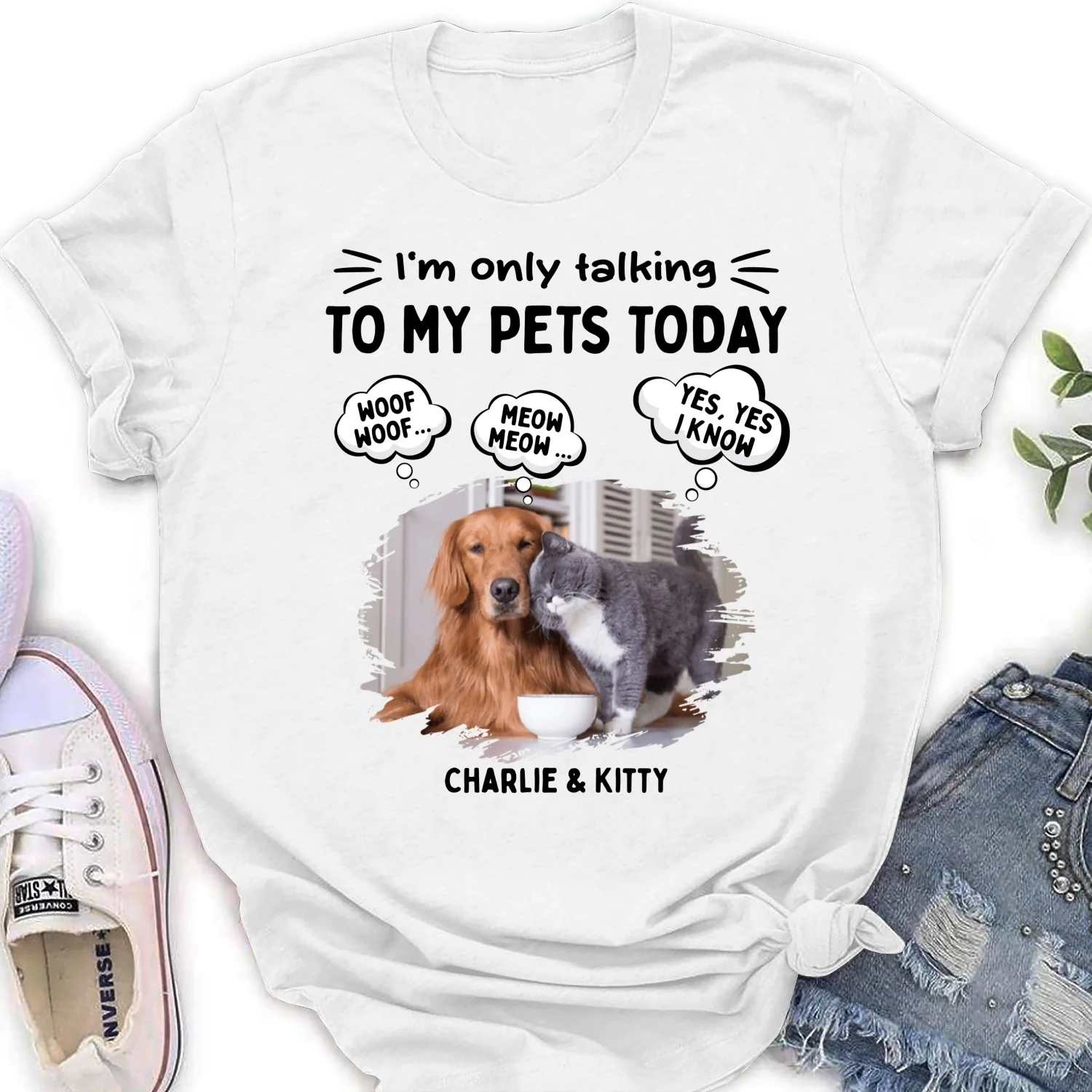 Talk To My Baby Photo Ver Pet - Personalized Custom Women's T-Shirt - Image 2
