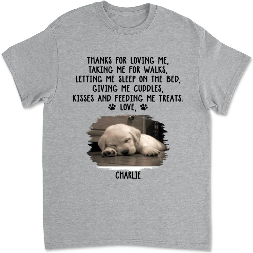 Thank You For Loving Me Photo - Personalized Custom Unisex T-Shirt - Image 3
