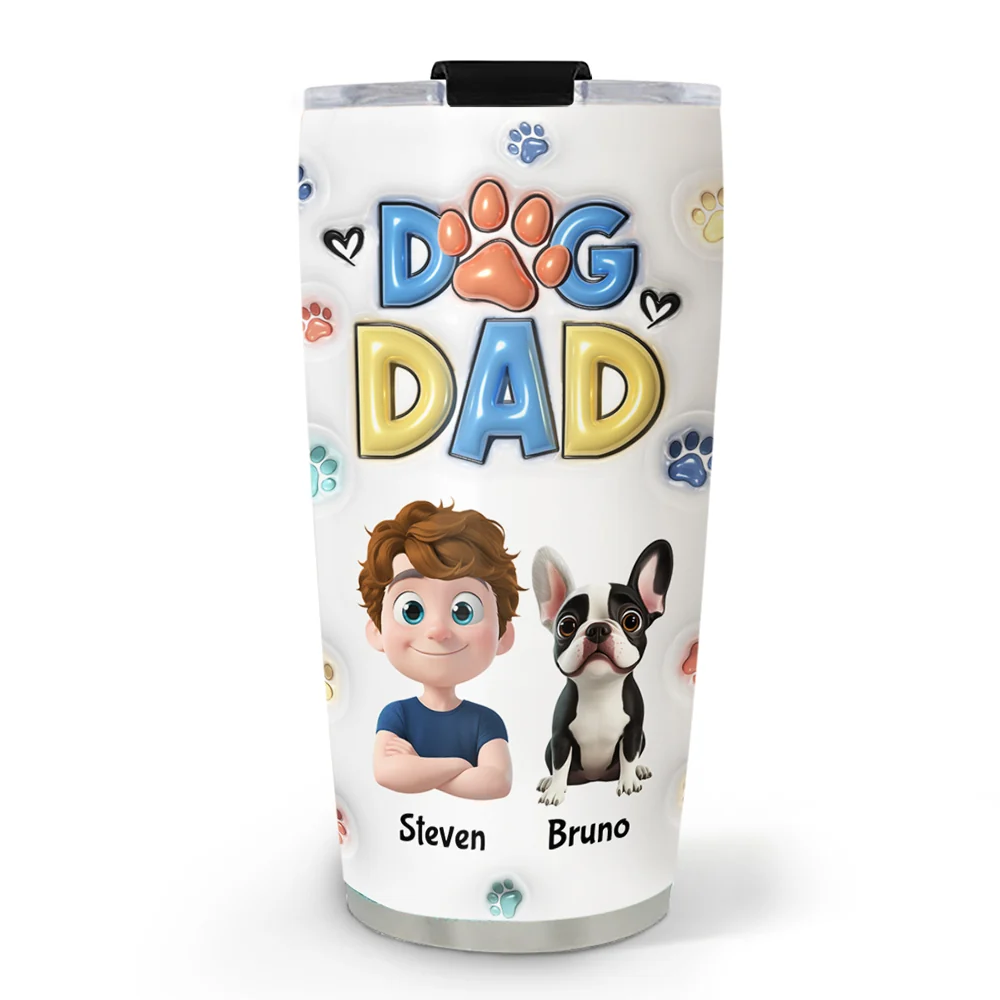 Thank You My Dog Mom Dad - Personalized Custom 3D Inflated Effect Tumbler