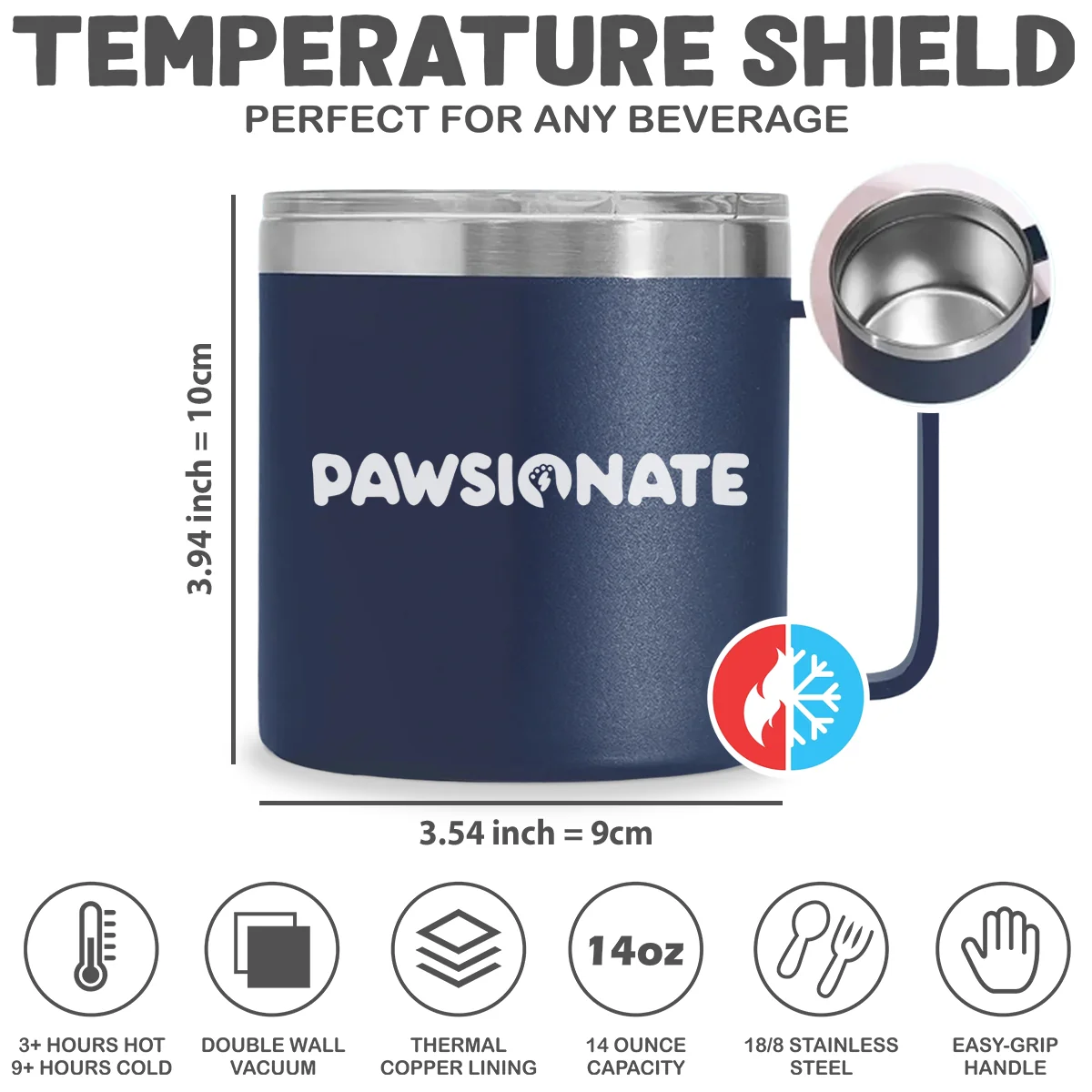 Thanks For Being My Human Servant Photo - Personalized Custom 14oz Stainless Steel Tumbler With Handle - Image 4