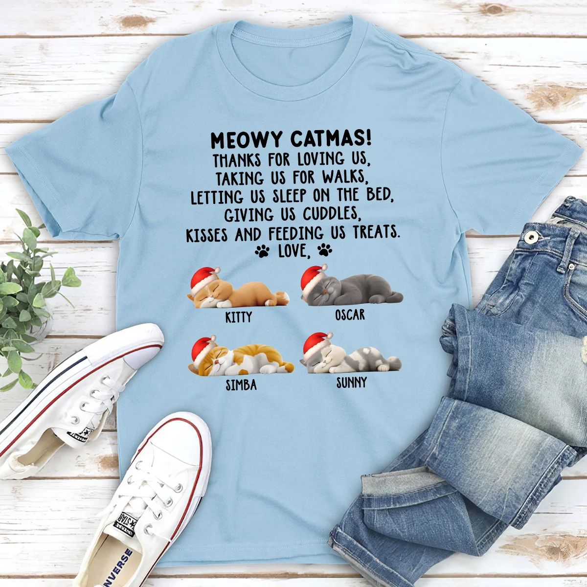 Thanks For Loving Me Cat - Personalized Custom Unisex T-shirt - Image 4