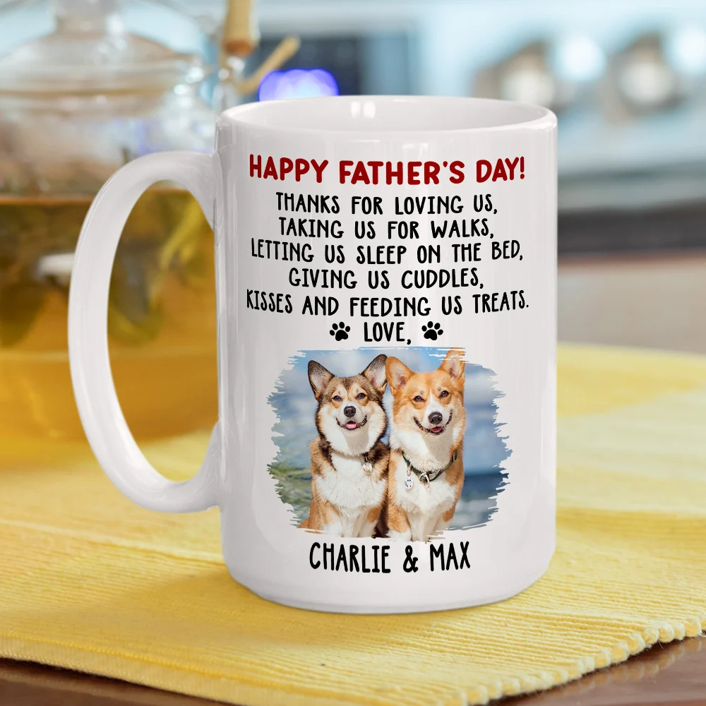 Thanks For Loving Me Dad Photo - Personalized Custom Coffee Mug - Image 3