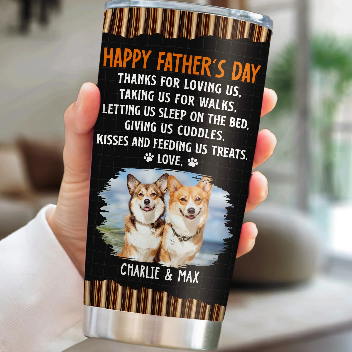 Thanks For Loving Me Dad Version Photo 2 - Personalized Custom Tumbler - Image 3