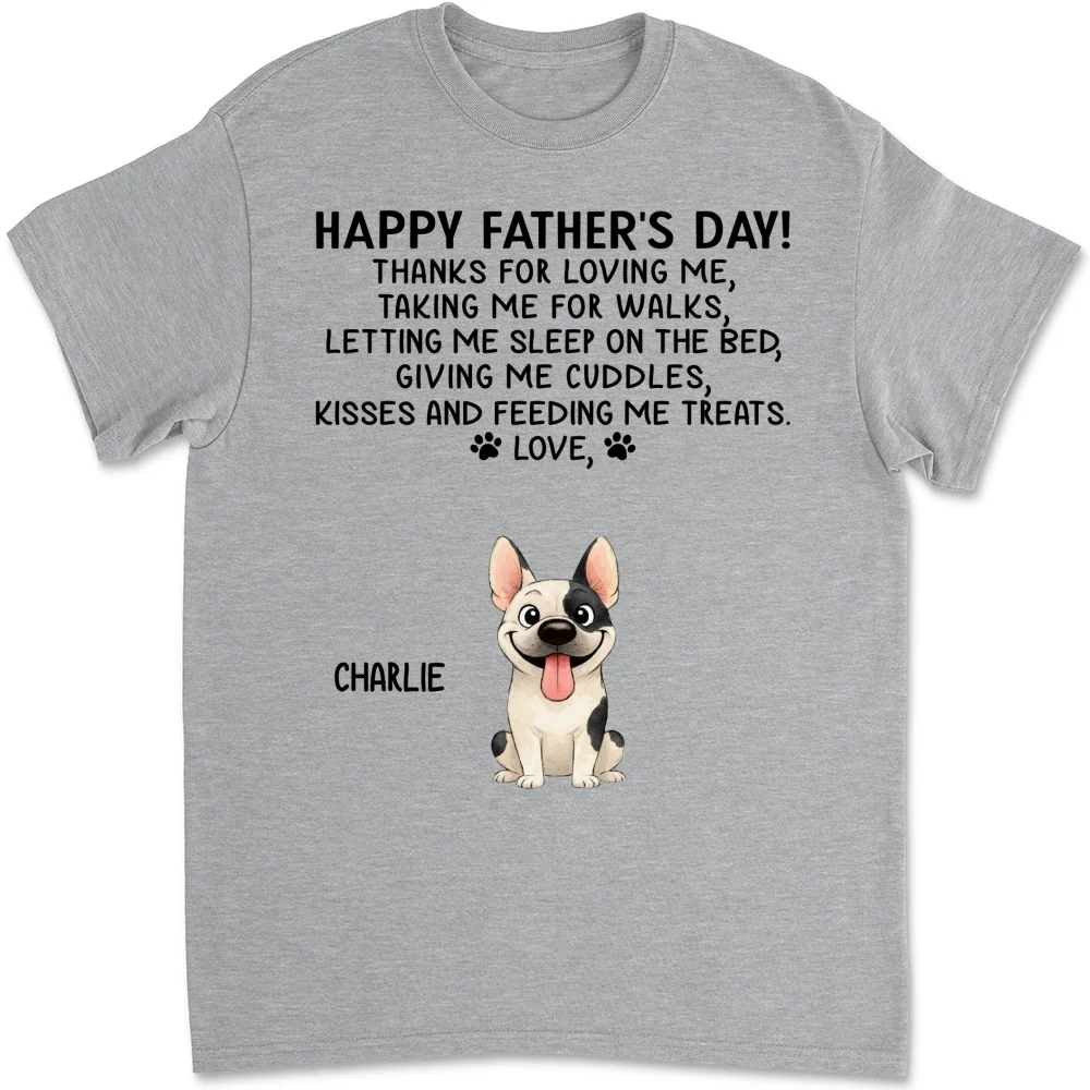 Thanks For Loving Me Dog Dad - Personalized Custom Shirt - Image 7