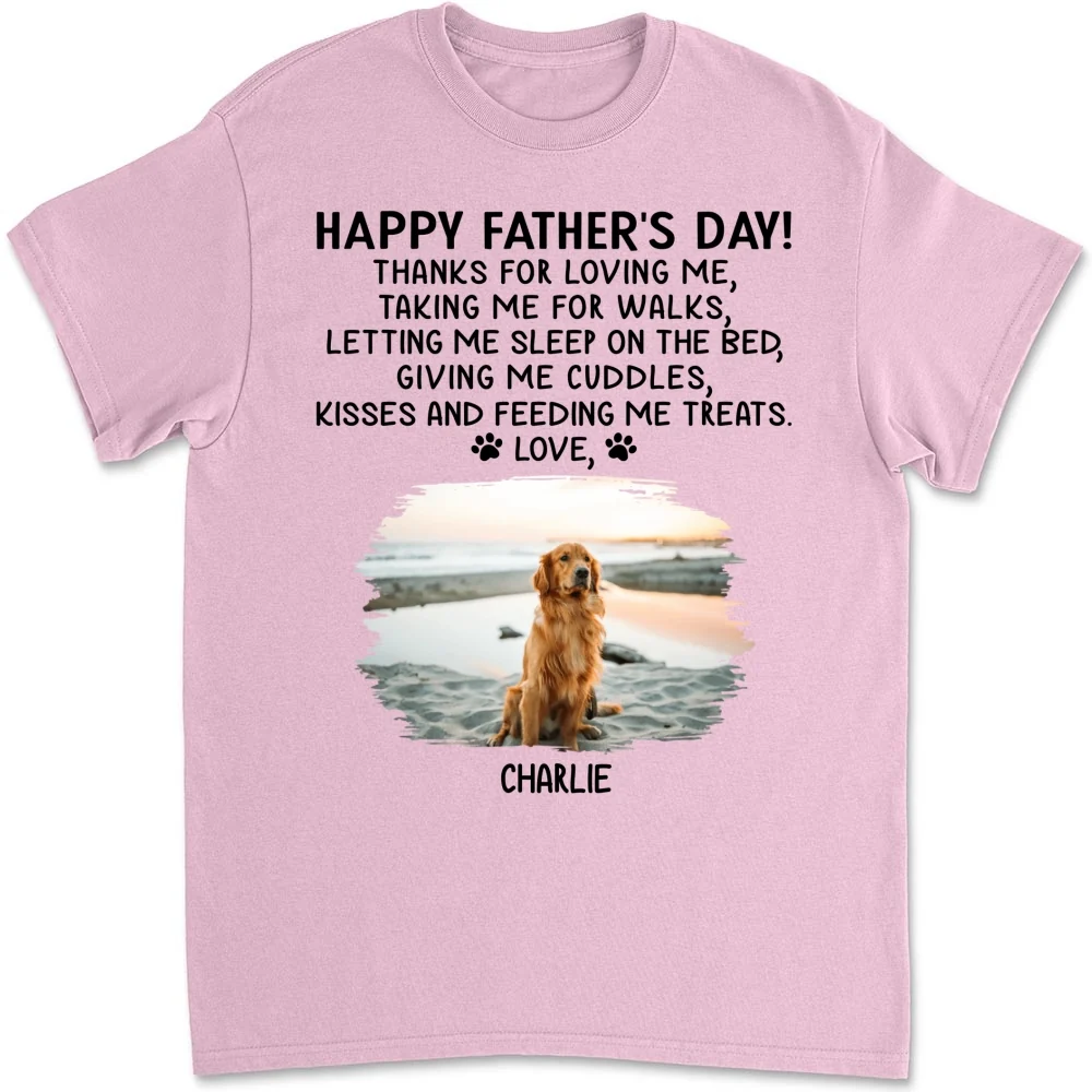 Thanks For Loving Me Dog Dad Photo - Personalized Custom Shirt - Image 6