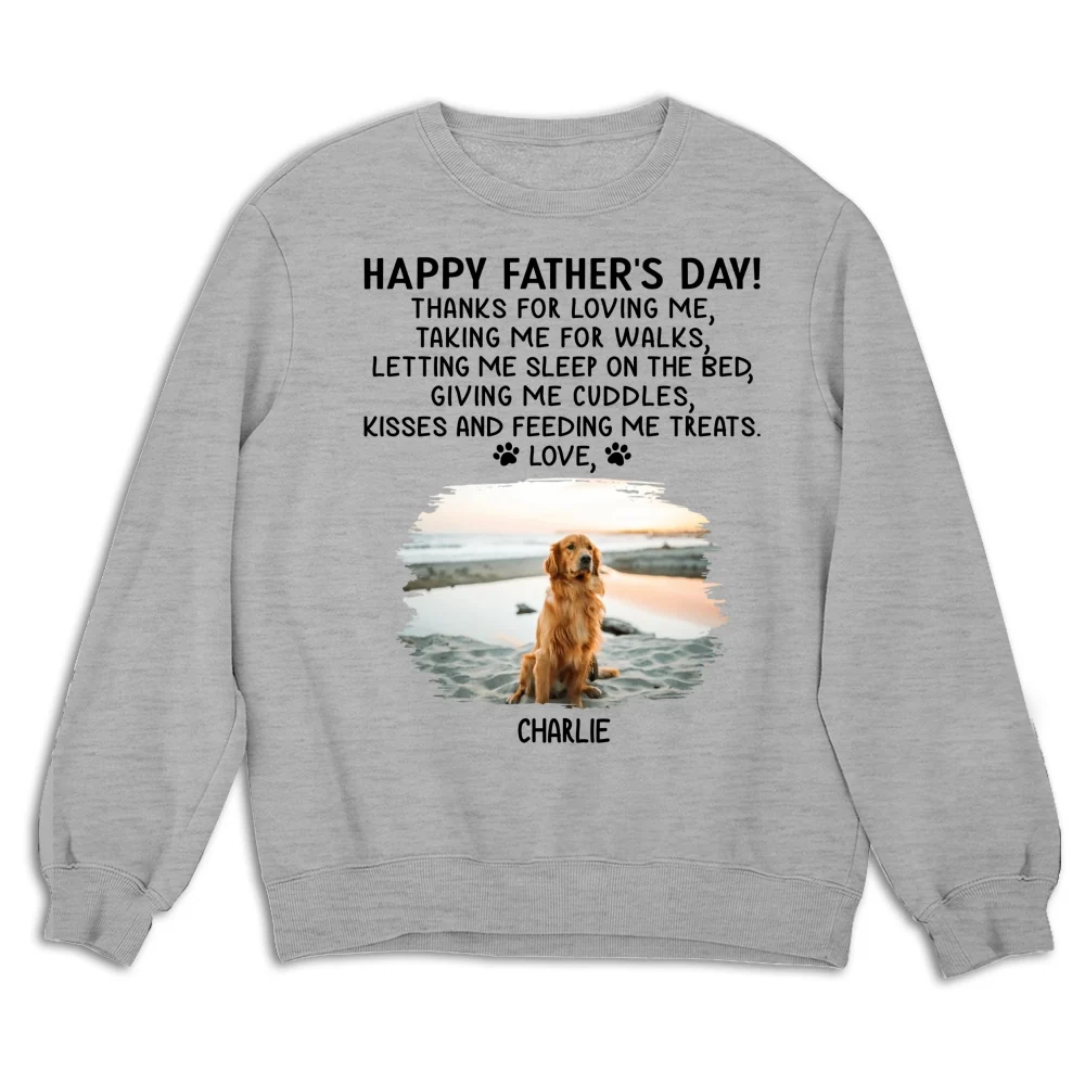 Thanks For Loving Me Dog Dad Photo - Personalized Custom Shirt - Image 8