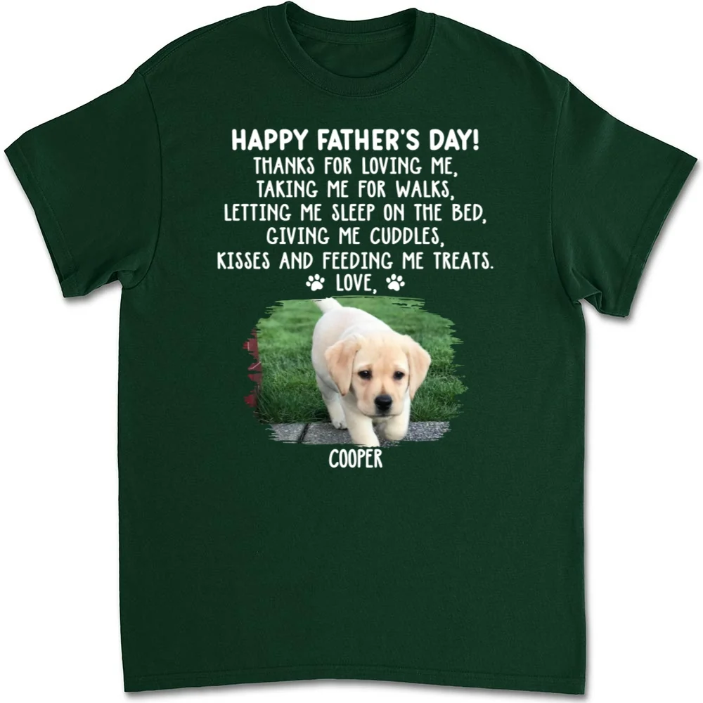 Thanks For Loving Me Dog Dad Photo - Personalized Custom Unisex T-shirt - Image 3