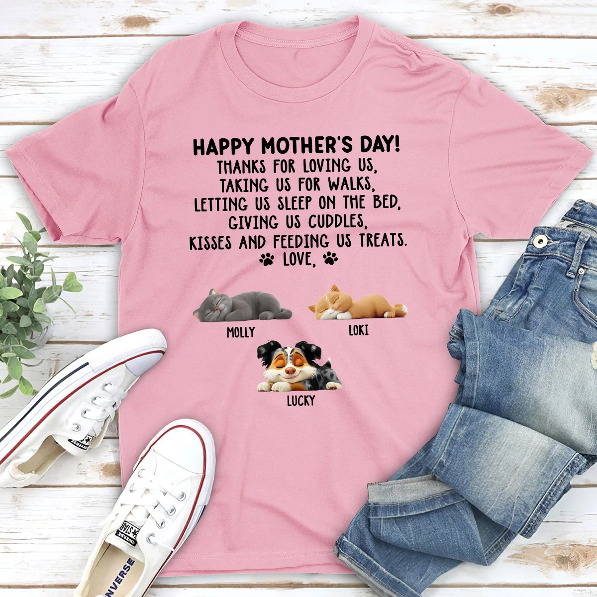 Thanks For Loving Me Fur Mom - Personalized Custom Shirt - Image 3
