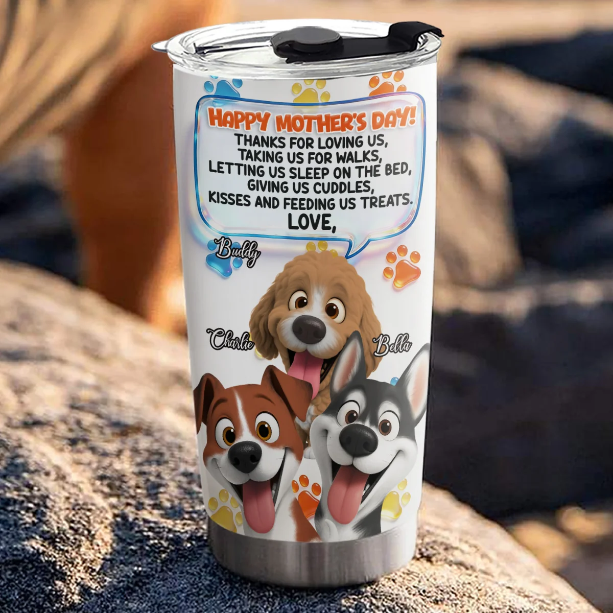 Thanks For Loving Me Mom 2 - Personalized Custom 3D Inflated Effect Tumbler - Image 4