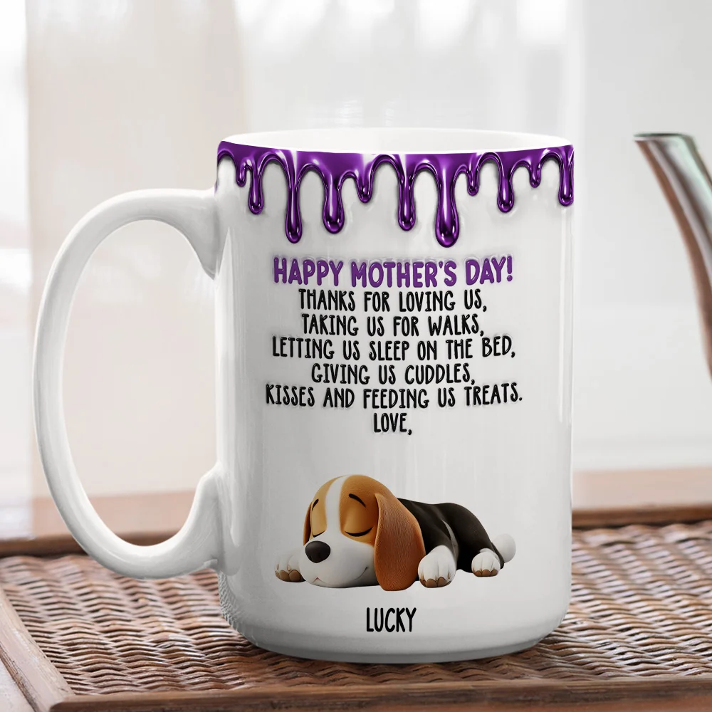 Thanks For Loving Me Mom - Personalized Custom 3D Effect Coffee Mug - Image 5