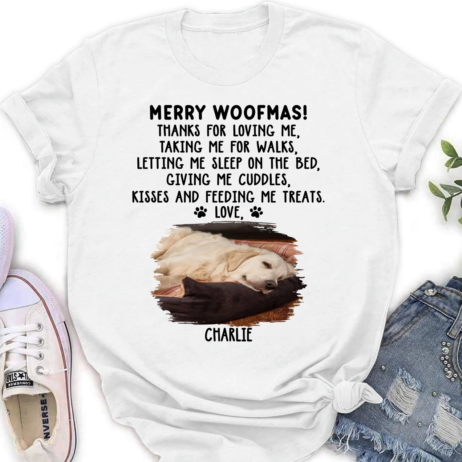 Thanks For Loving Me Photo - Personalized Custom Women's T-shirt - Image 3