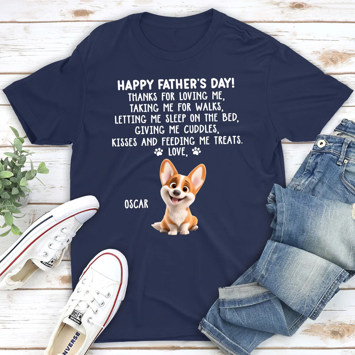 Thanks For Loving Us Dad 2 - Personalized Custom Unisex T-shirt - Image 2