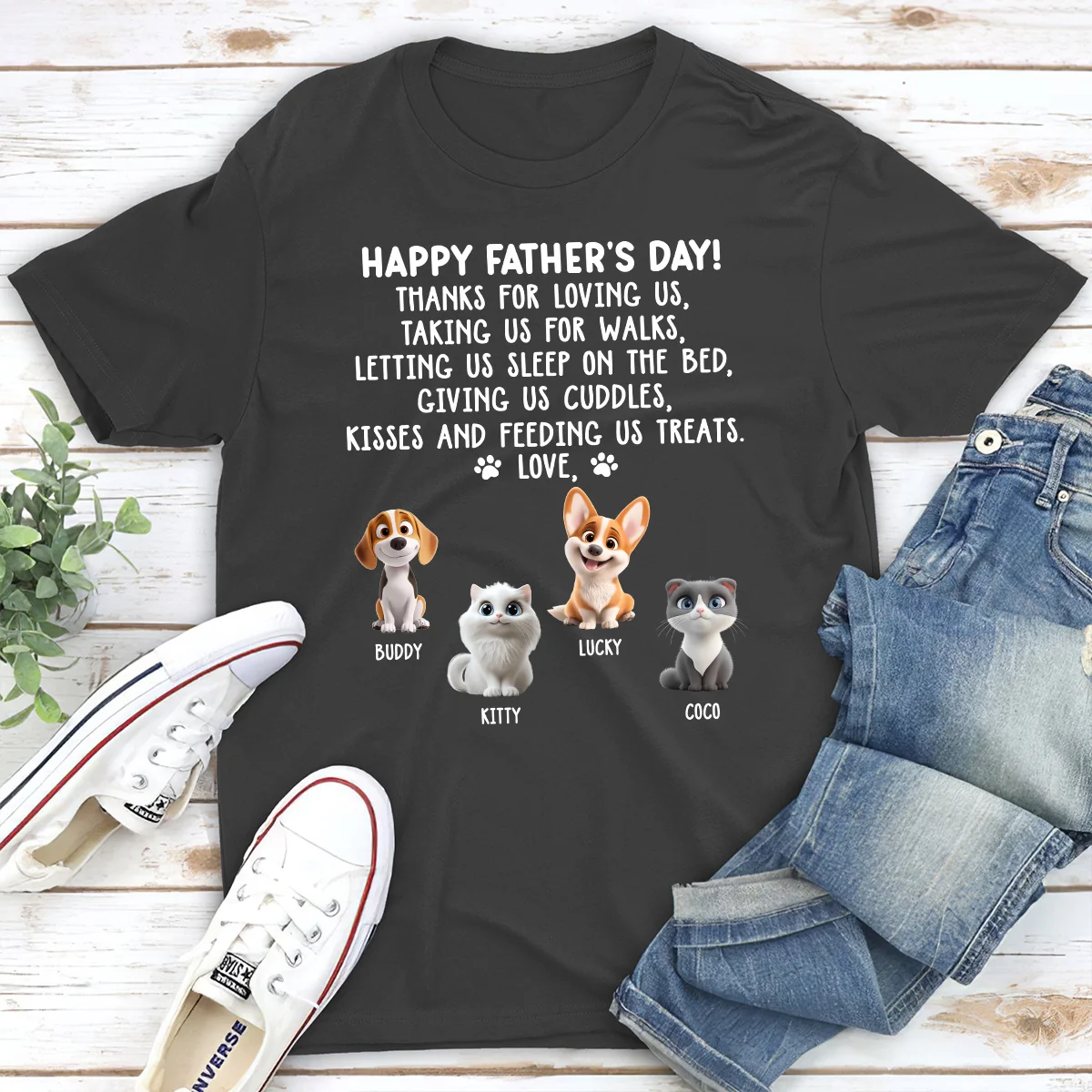 Thanks For Loving Us Dad 2 - Personalized Custom Unisex T-shirt - Image 5