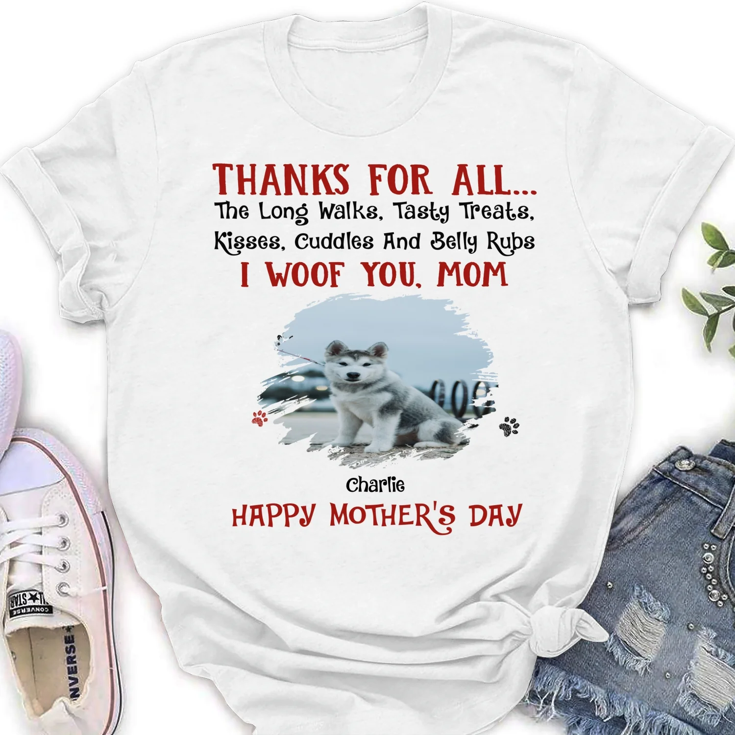 Thanks For Tasty Treats Photo - Personalized Custom Women's T-Shirt - Image 3