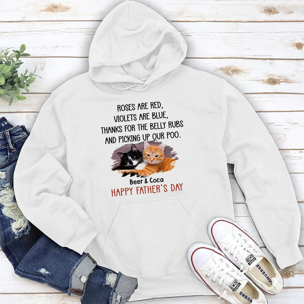 Thanks For The Belly Rubs Ver Cat Photo - Personalized Custom Hoodie - Image 2