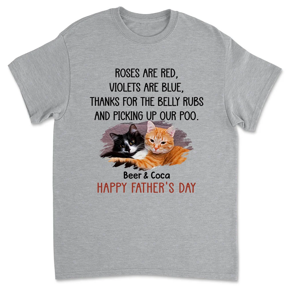Thanks For The Belly Rubs Ver Cat Photo - Personalized Custom Unisex T-shirt