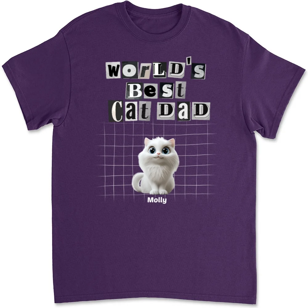The Best Dad Cat - Personalized Custom Unisex T-shirt - Image 9