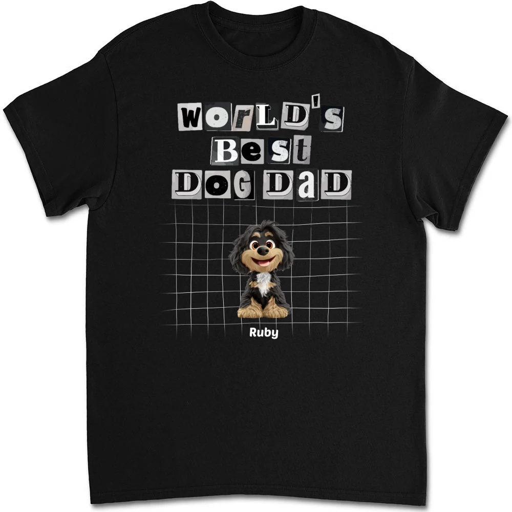 The Best Dad Dog - Personalized Custom Unisex T-shirt - Image 5