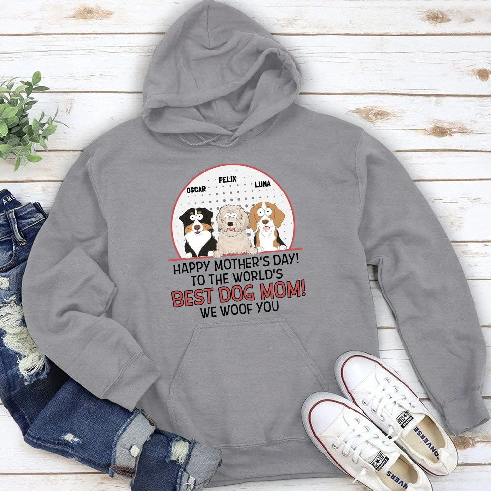 The Best Dog Mom Woof You - Personalized Custom Hoodie - Image 3