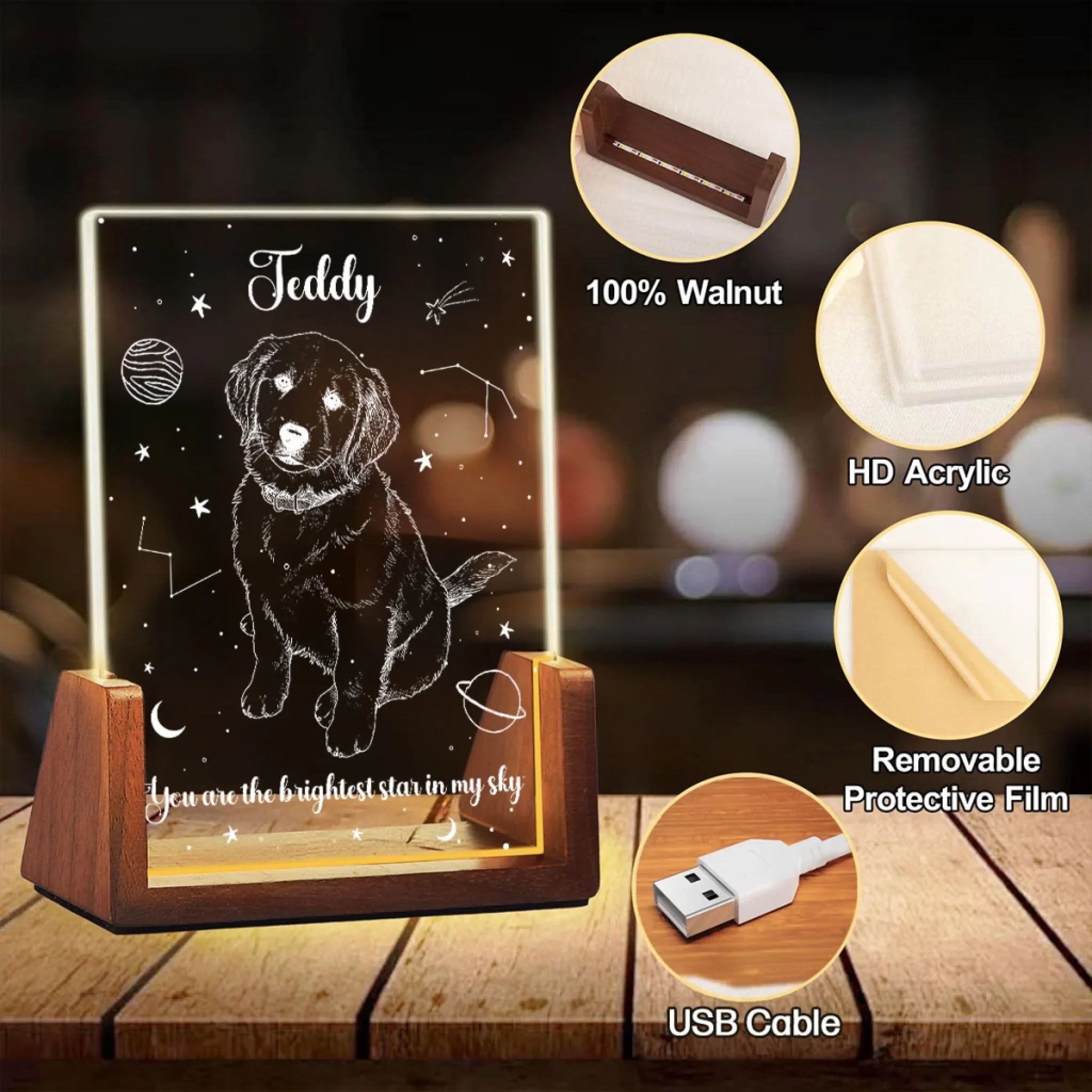 The Brightest Star - Personalized Custom Night Light - Image 4