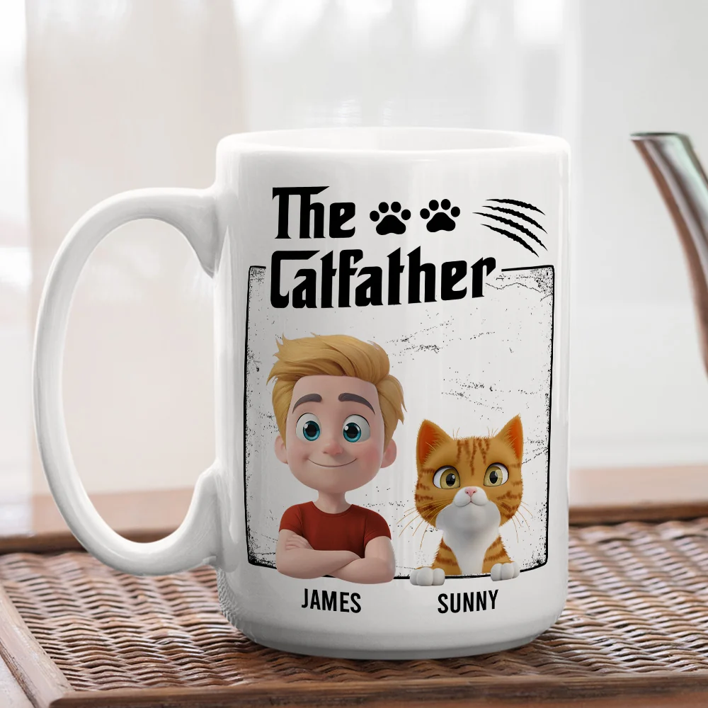 The Catfather - Personalized Custom Coffee Mug - Image 4