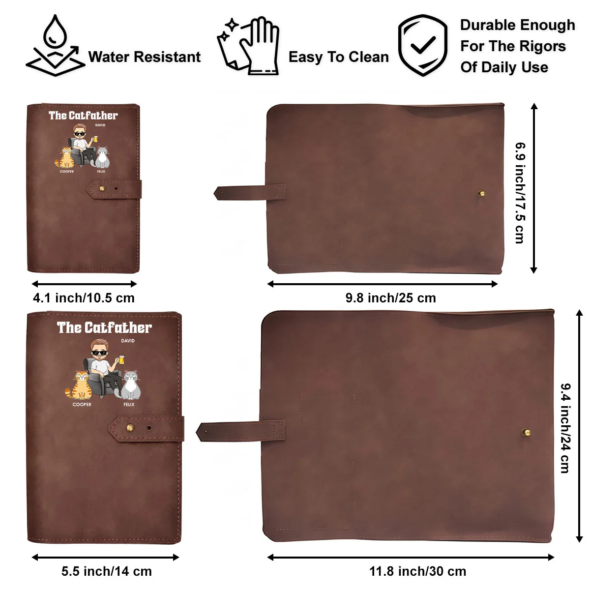 The Catfather - Personalized Custom Leather Charger Bag - Image 7