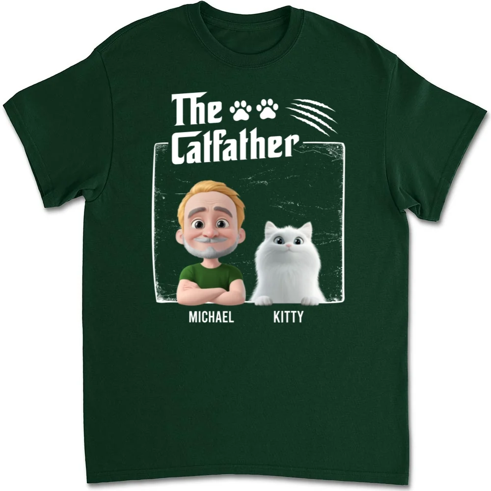 The Catfather - Personalized Custom Unisex T-Shirt - Image 8
