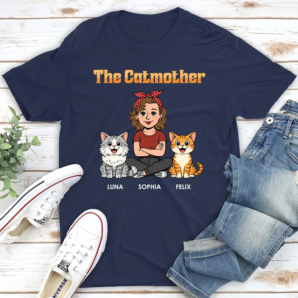 The Catmother Retro - Personalized Custom Unisex T-shirt - Image 2