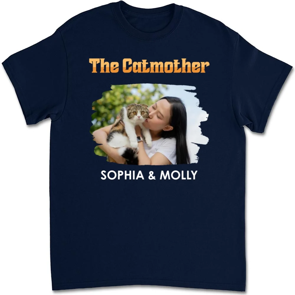 The Catmother Retro Photo - Personalized Custom Unisex T-Shirt - Image 4